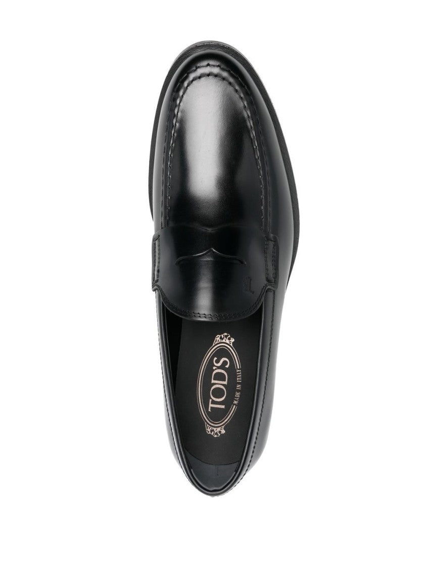 Tod's Black Leather Moccasin