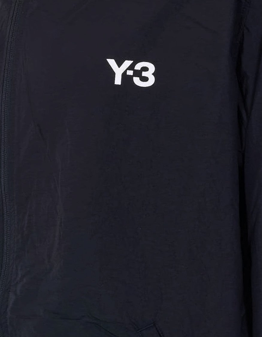 Y-3 Black Jacket With Hood And Signature Stripes
