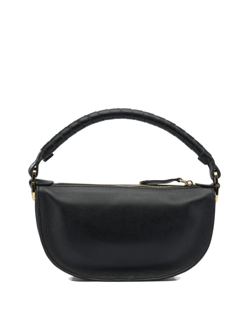 Chloé Compact Black Saddle-Stitched Shoulder Bag