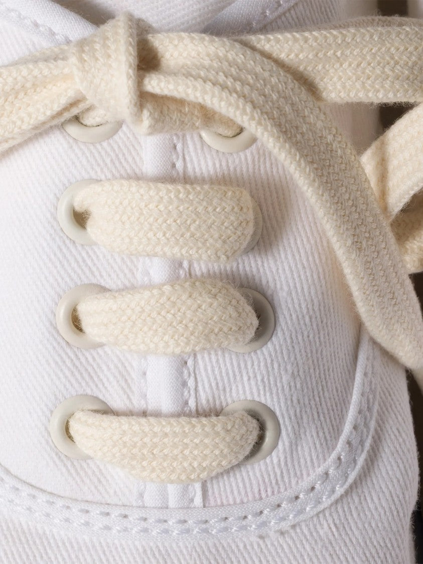 Miu Miu White Minimalist Low-Top Smooth Canvas Sneakers