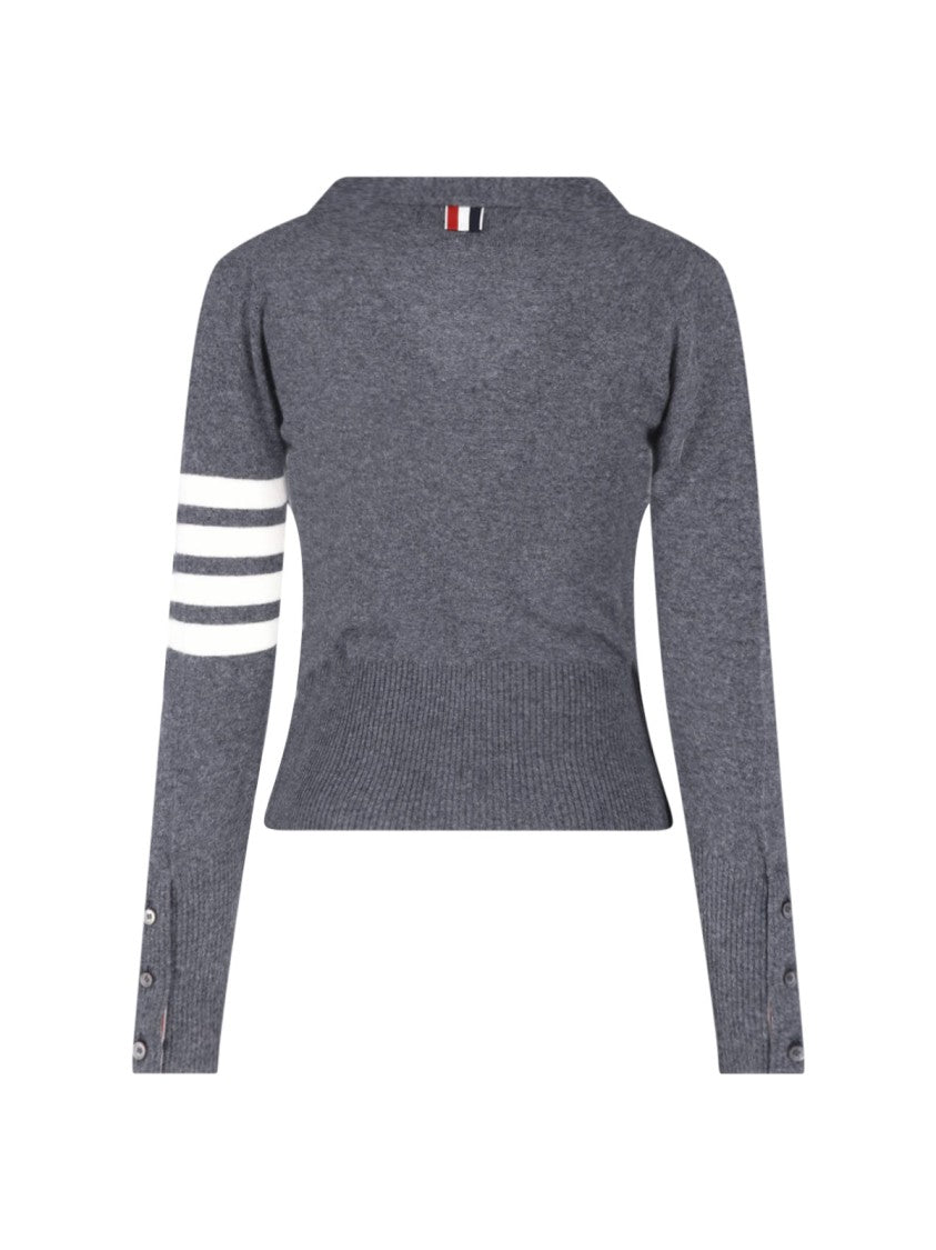 Thom Browne Grey Cashmere 4-Bar Cardigan