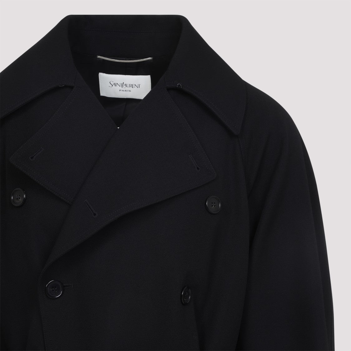 Saint Laurent Black Wool Coat