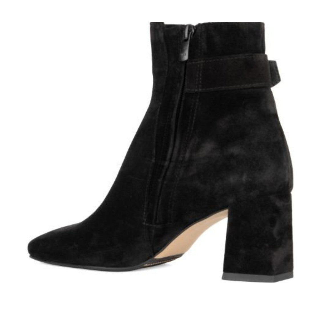 Sergio Moretti Black Pointed Toe Block Heel Suede Dress Boots