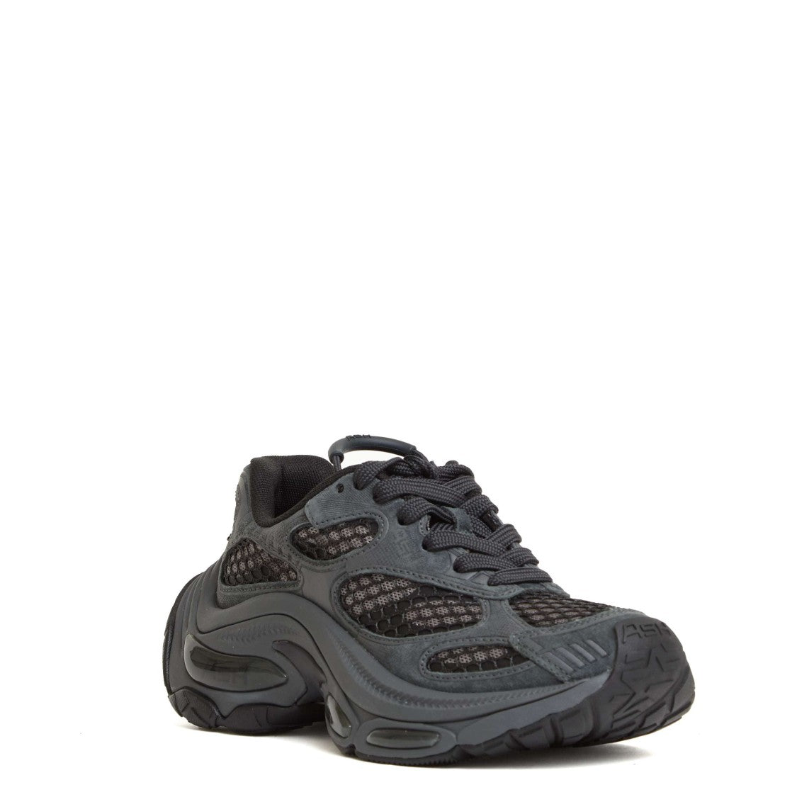 Ash Textured Dragon Sneakers With Air Cushioning