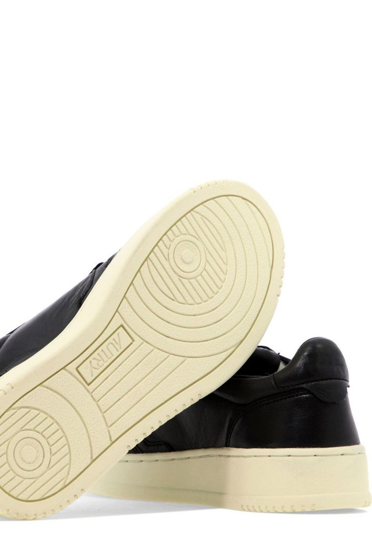 Autry Goatskin Black Low-Top Medalist Sneakers