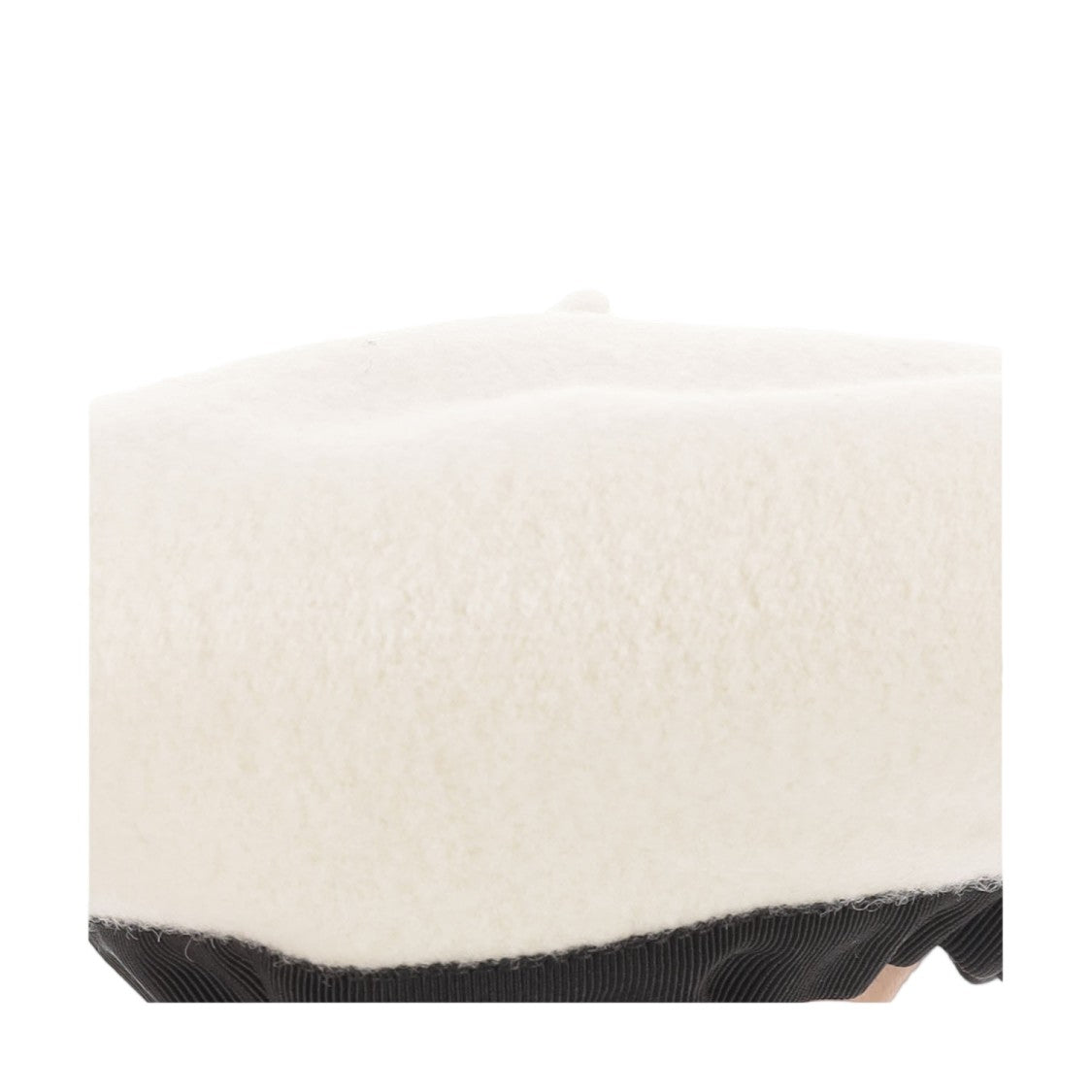 Patou Ivory Grosgrain Bow Wool Felt Beanie