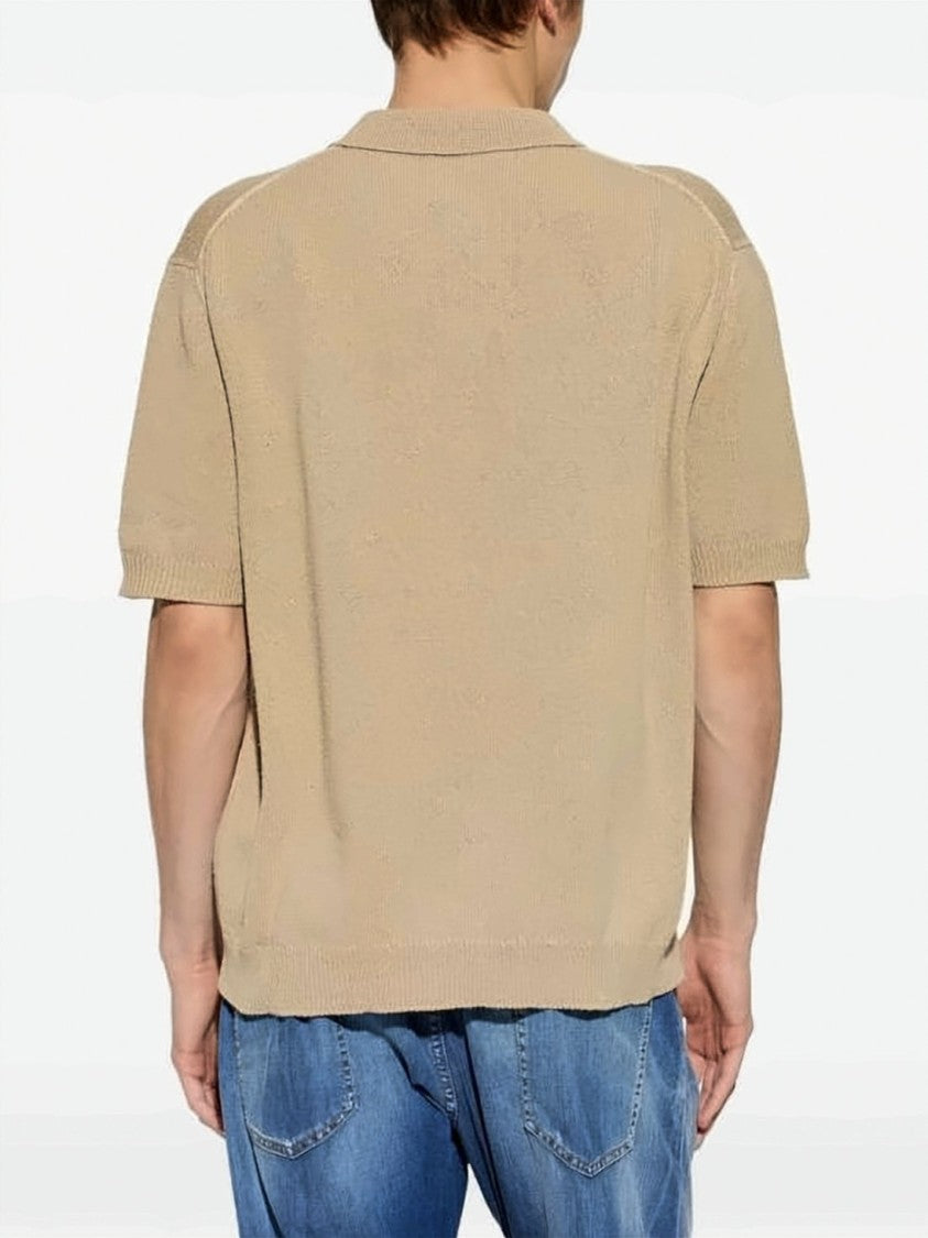 Dsquared2 Textured Knit Short-Sleeve Polo Shirt With Classic Collar