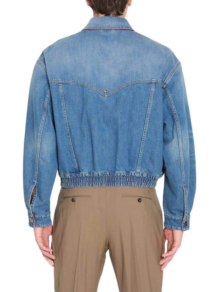 Versace Light Blue Red Insert Shirt