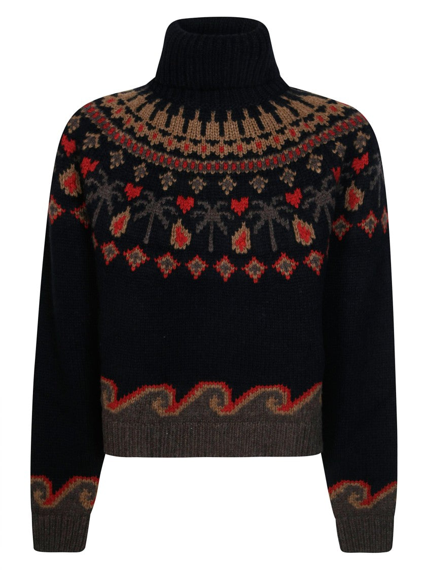 Alanui Sweet Winter Multicolored Turtleneck Sweater