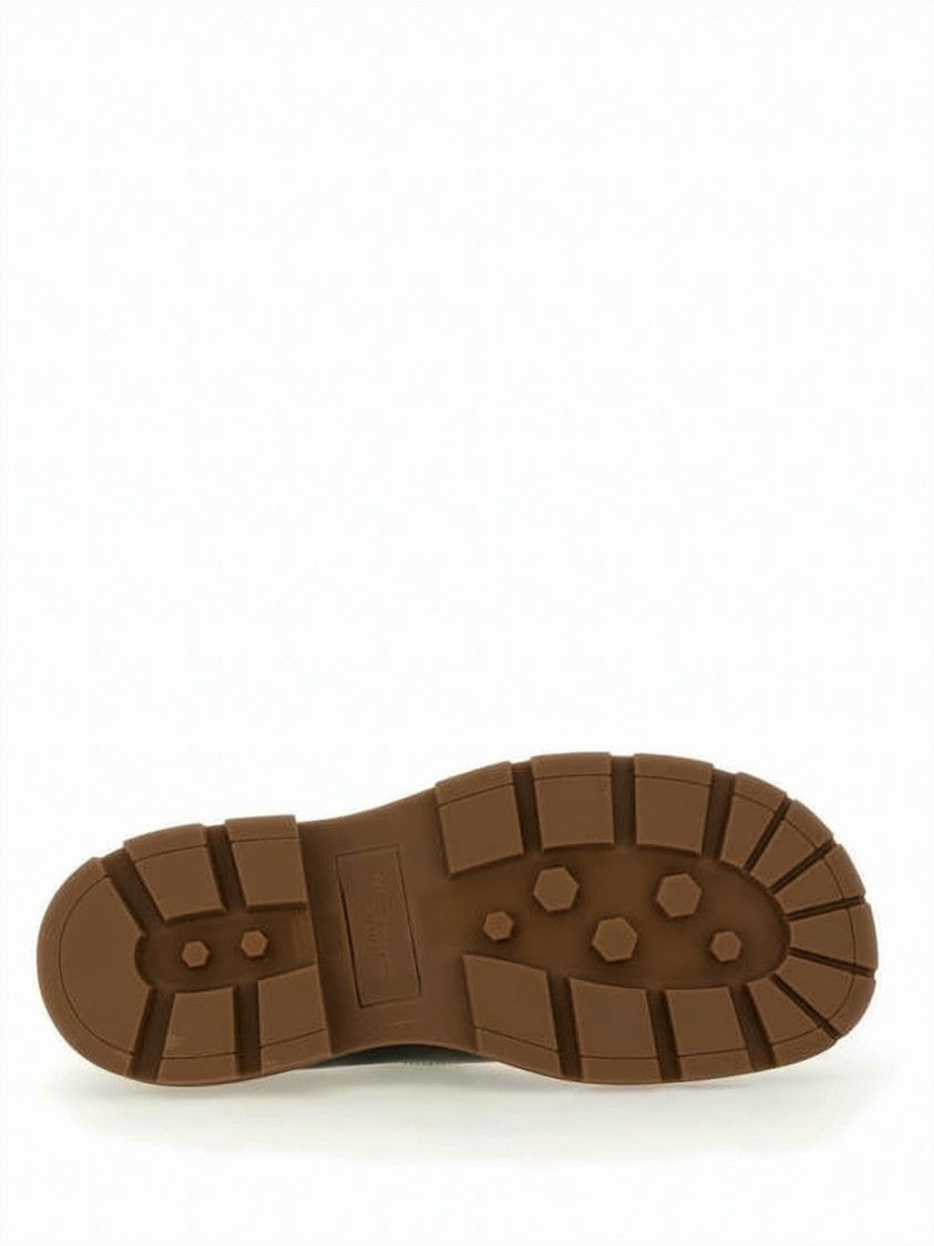 Maison Margiela Polished Calf Leather Loafers With Buckle Detail