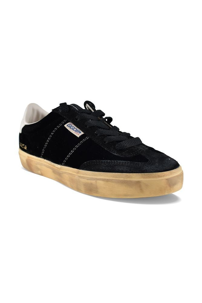Golden Goose Low-Top Black Suede Sneakers With Vintage Worn Effect