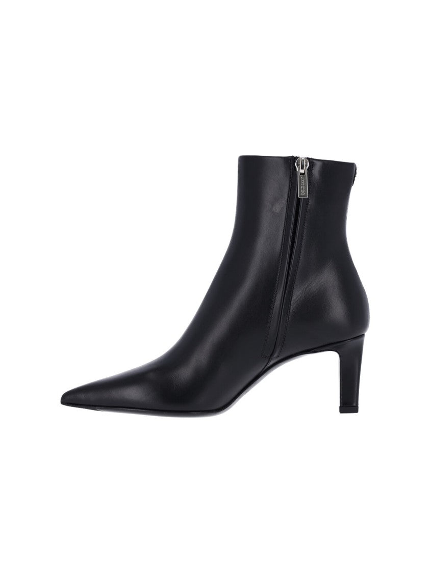 Jimmy Choo Pointed-Toe Slim Mid-Heel Ankle Boots