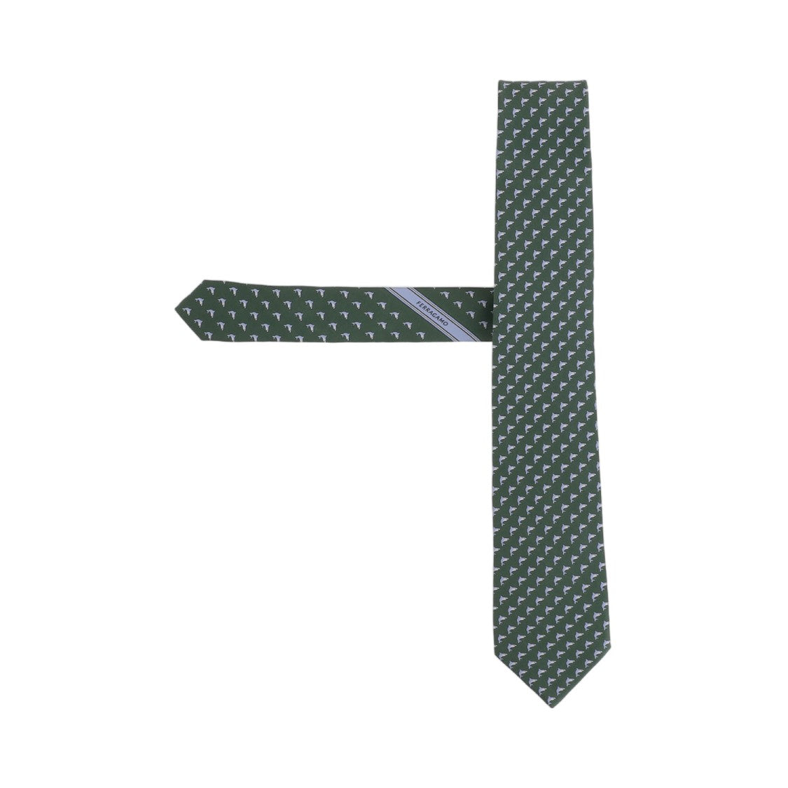 Salvatore Ferragamo Green Patterned Silk Tie