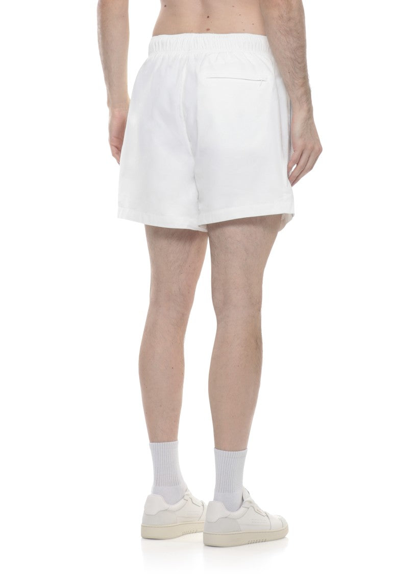 Casablanca White Tffeta Silk Bermuda Shorts