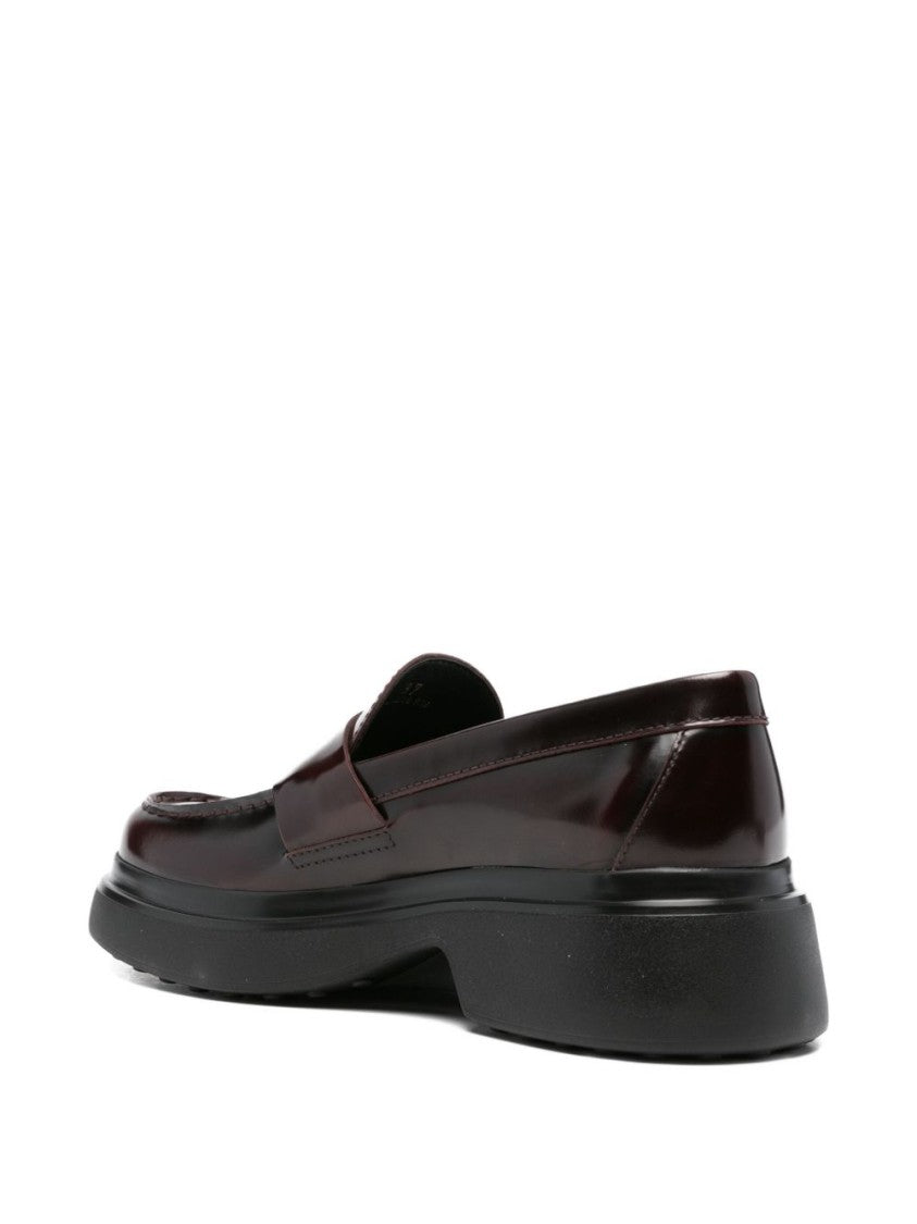 Tod's Black Polished Calfskin Chunky Rubber Loafers