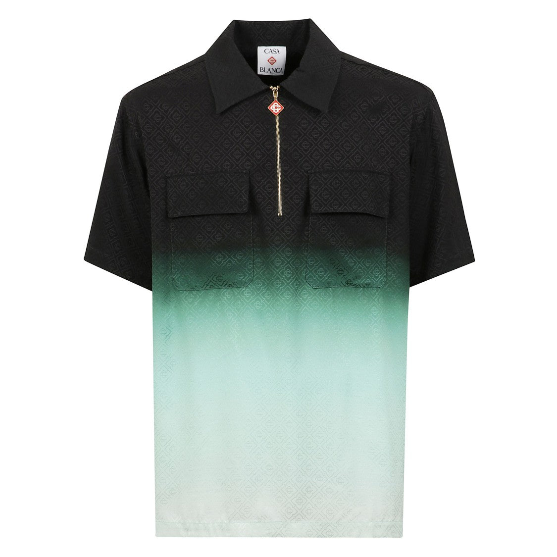 Casablanca Ombre Short-Sleeve Shirt With Zip