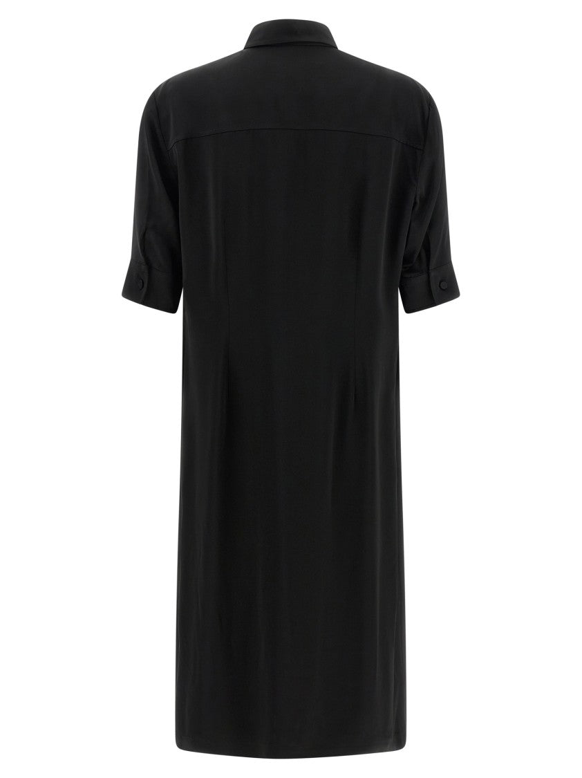 Jil Sander Fluid Viscose Long Shirt With Pointed Collar And Cuffed Sleeves