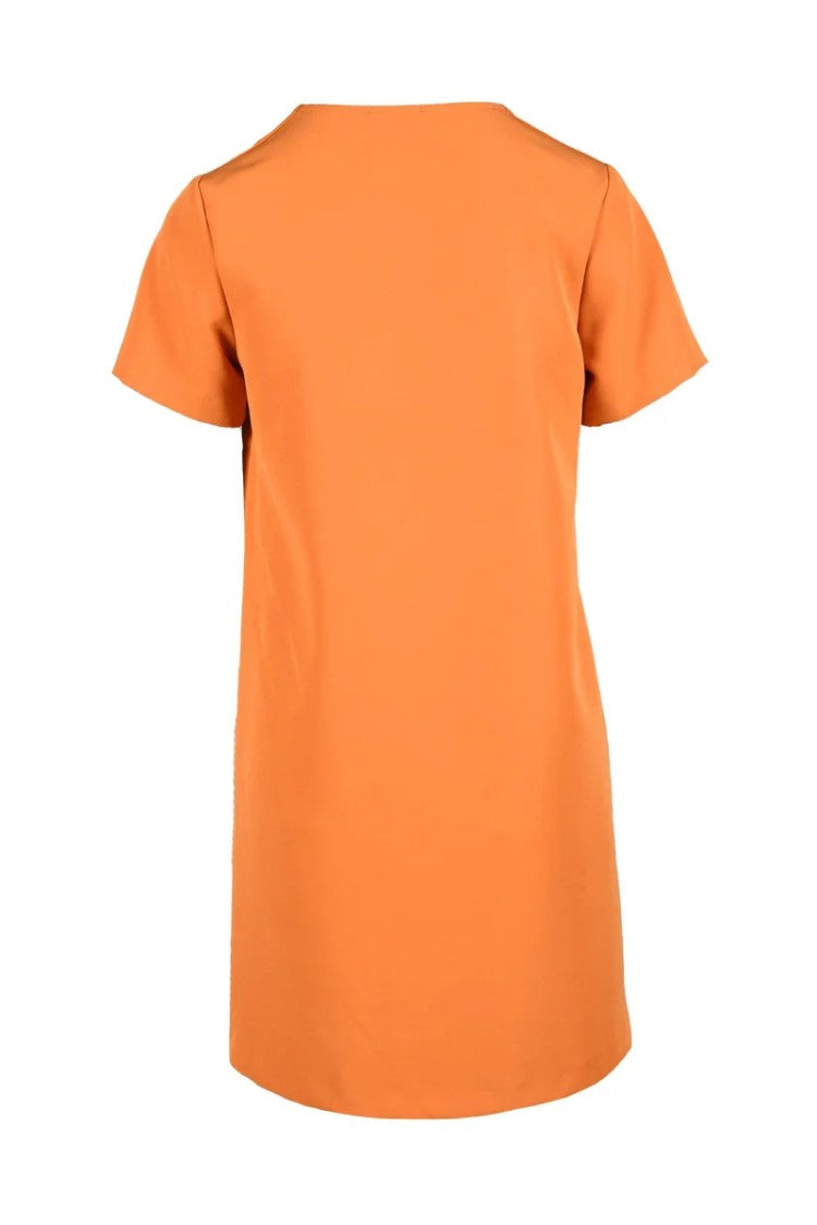 Lvl Level Vibes Level Orange V-Neck Polyester Mini Dress