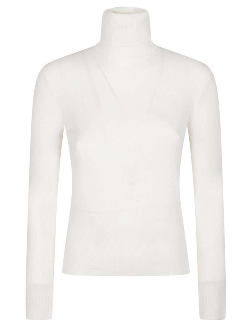 P.A.R.O.S.H. Long Turtle Neck Fitted Wool Turtleneck