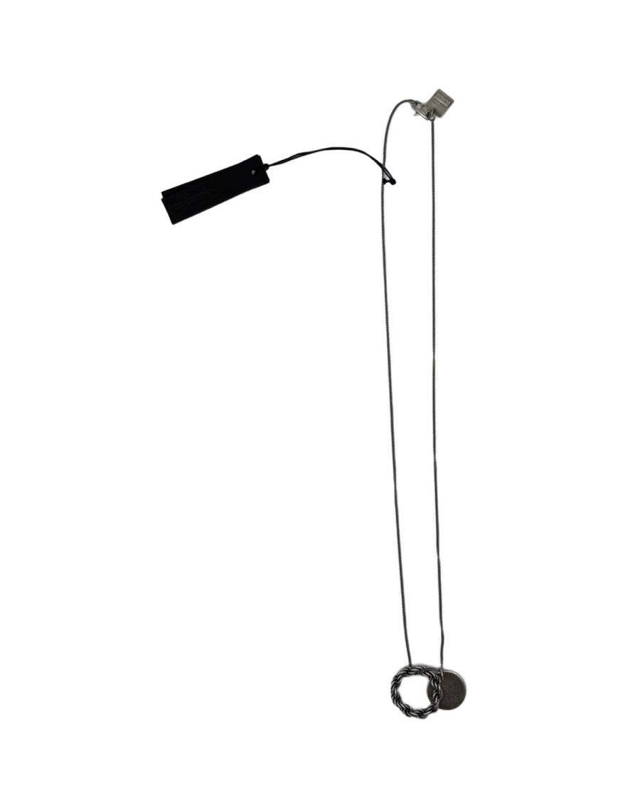 Goti Long Silver Pendant Necklace