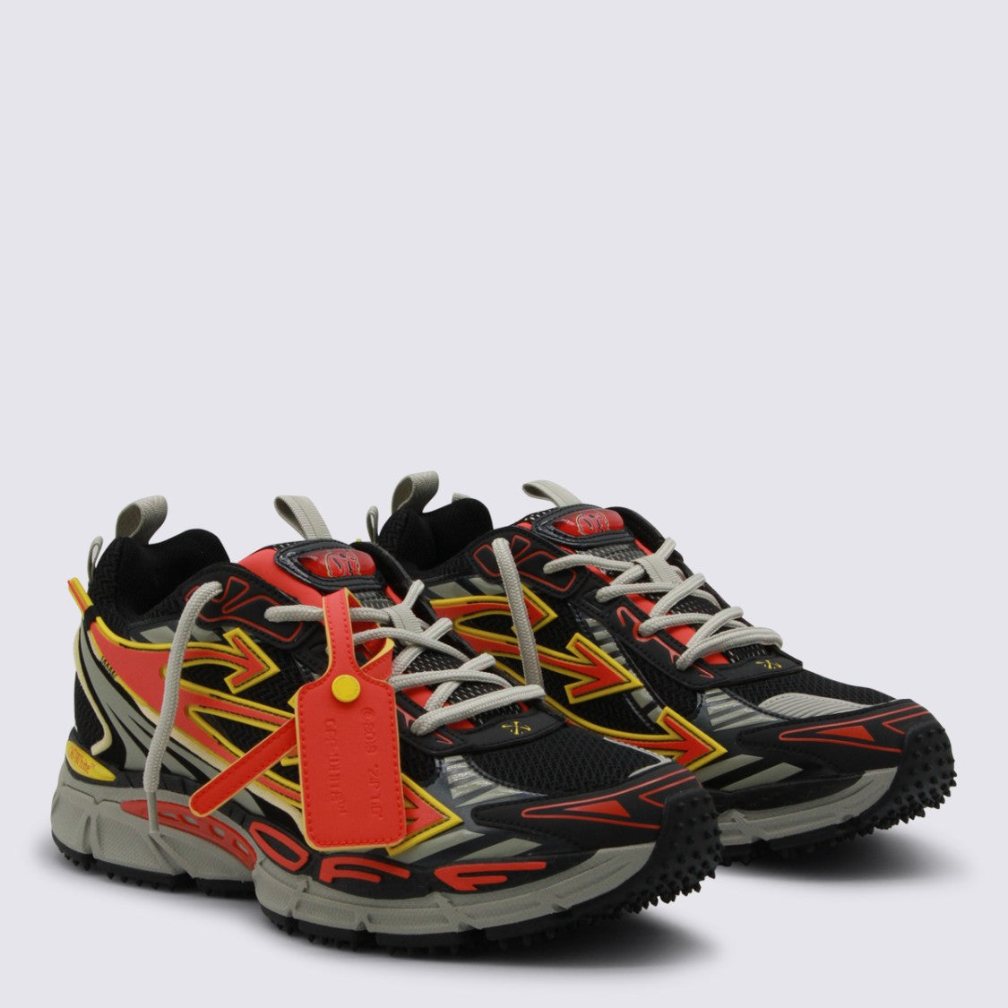 Off-White Dynamic Black Mesh Sneakers With Bold Color Overlays