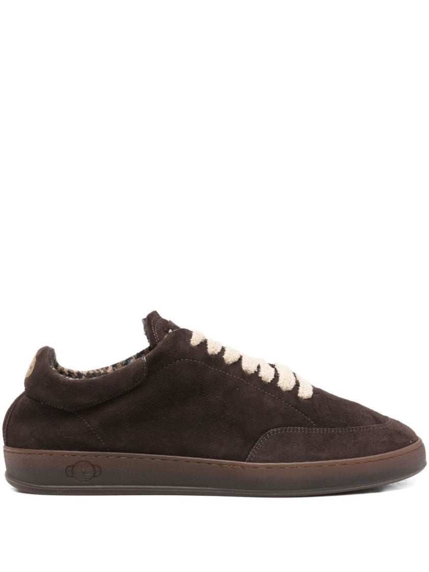 Soldini Sleek Low-Top Brown Suede Sneakers