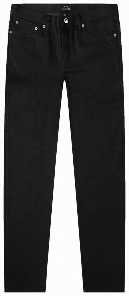 A.P.C. Slim-Fit Black Denim Pants With Design
