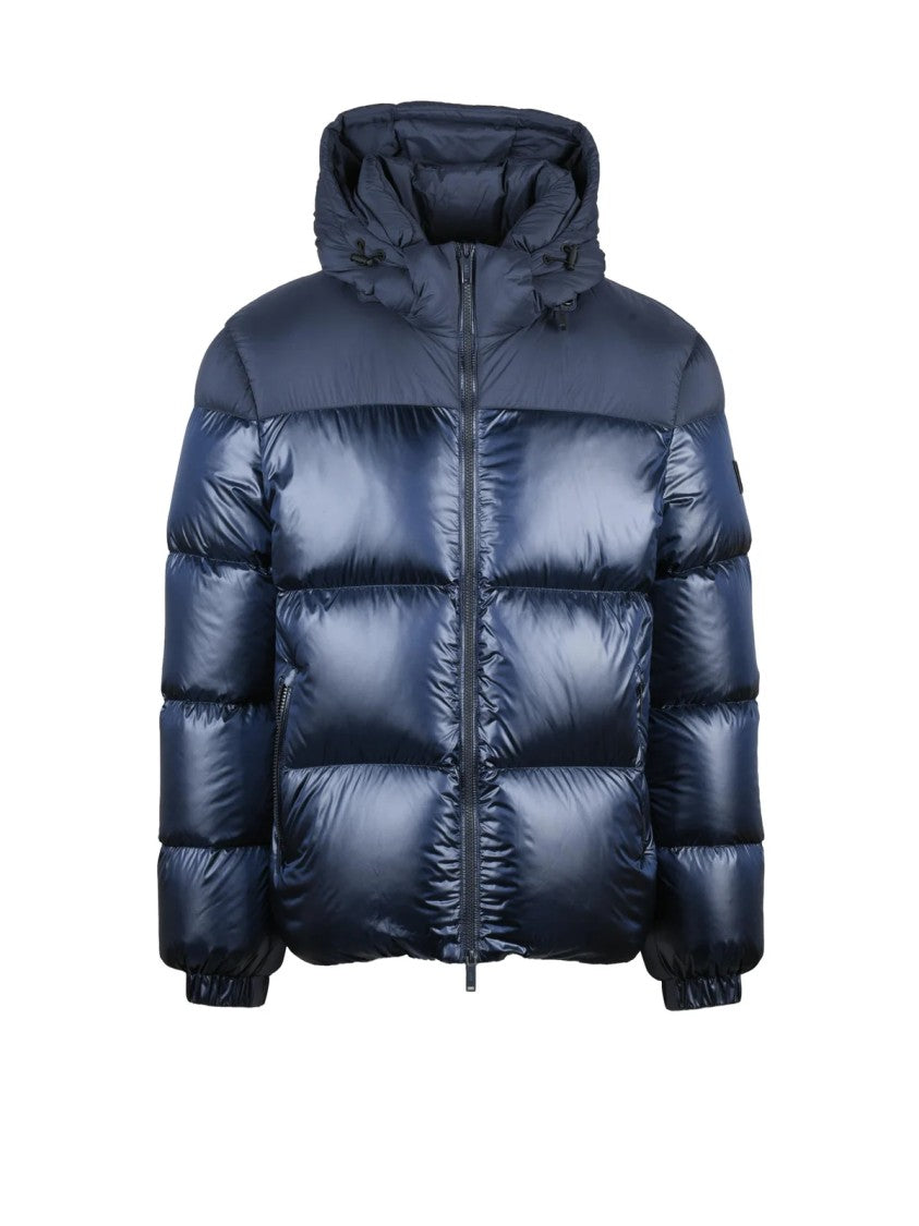 Add Blue Puffer Glossy Finish Polyamide Down Jacket