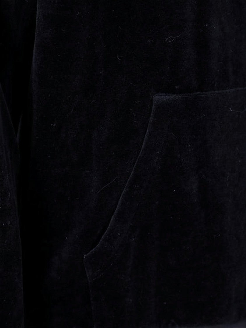 Golden Goose Plush Black Hoodie With Ribbed Detailing