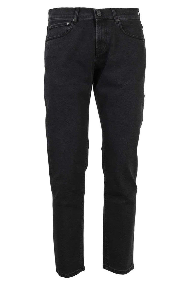 Tela Genova Slim-Fit Black Jeans With Central Zip