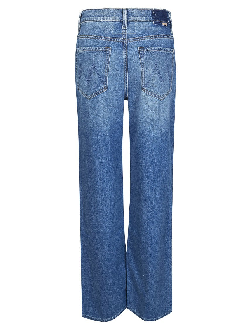 Mother Mid-Blue Faded Whiskered Jeans