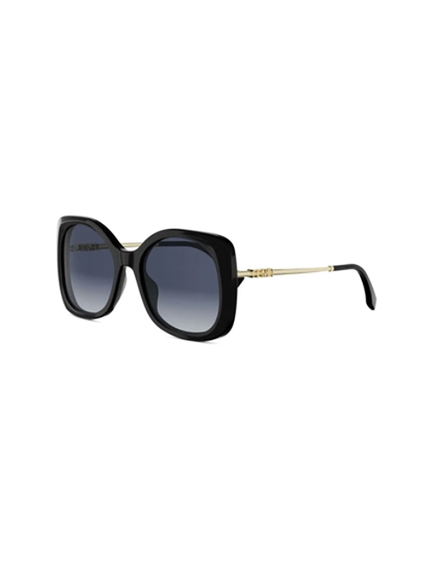 Fendi Black Fe40201i Rectangular International Sunglasses