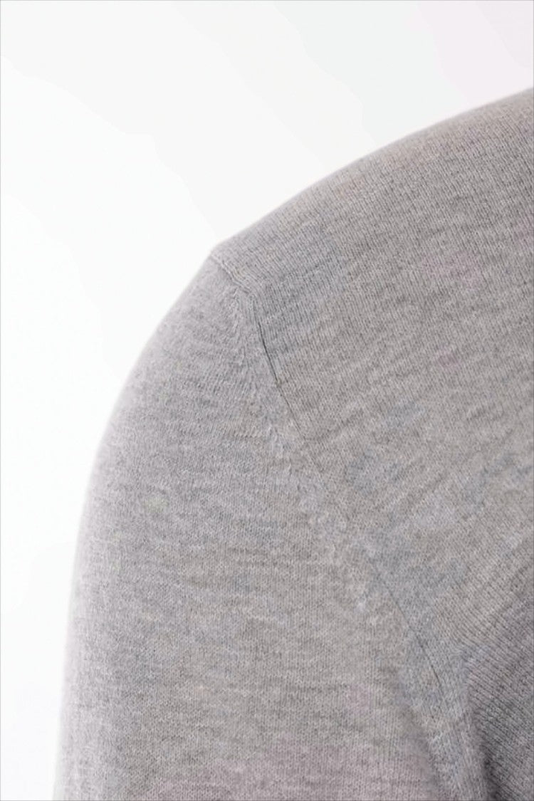 Brunello Cucinelli Relaxed Fit Crew Neck Grey Knit Sweater