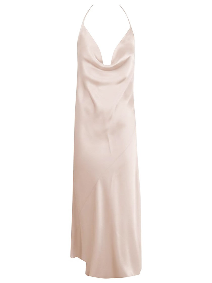 Pinko Draped Midi Dress In Double-Face Satin