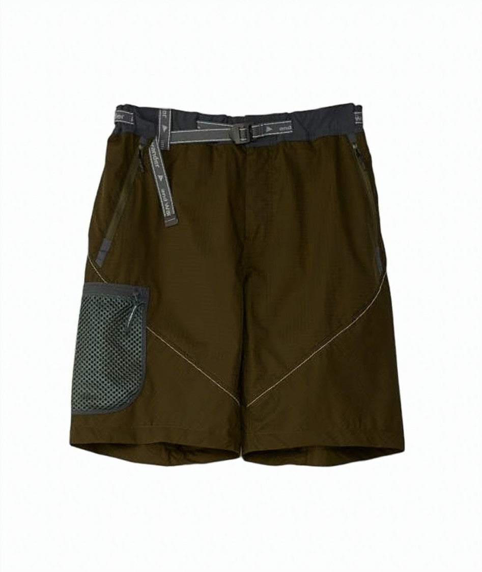 And Wander Utilitarian Dark Olive Shorts
