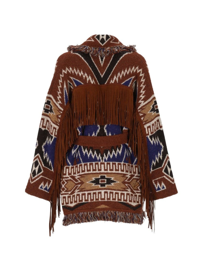 Alanui The Amazing Jorney Patterned Knit Belted Cardigan
