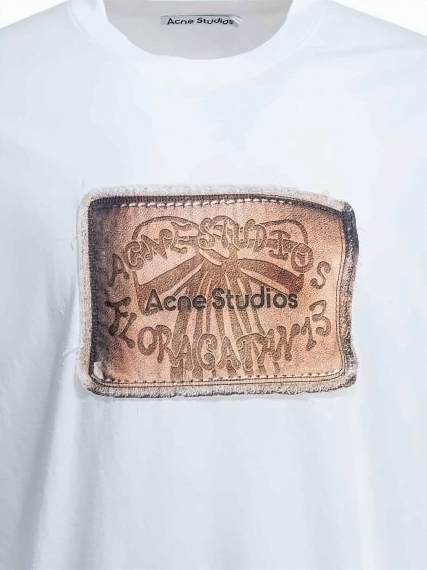 Acne Studios Rectangular Patch Long-Sleeve Shirt With Crew Neckline