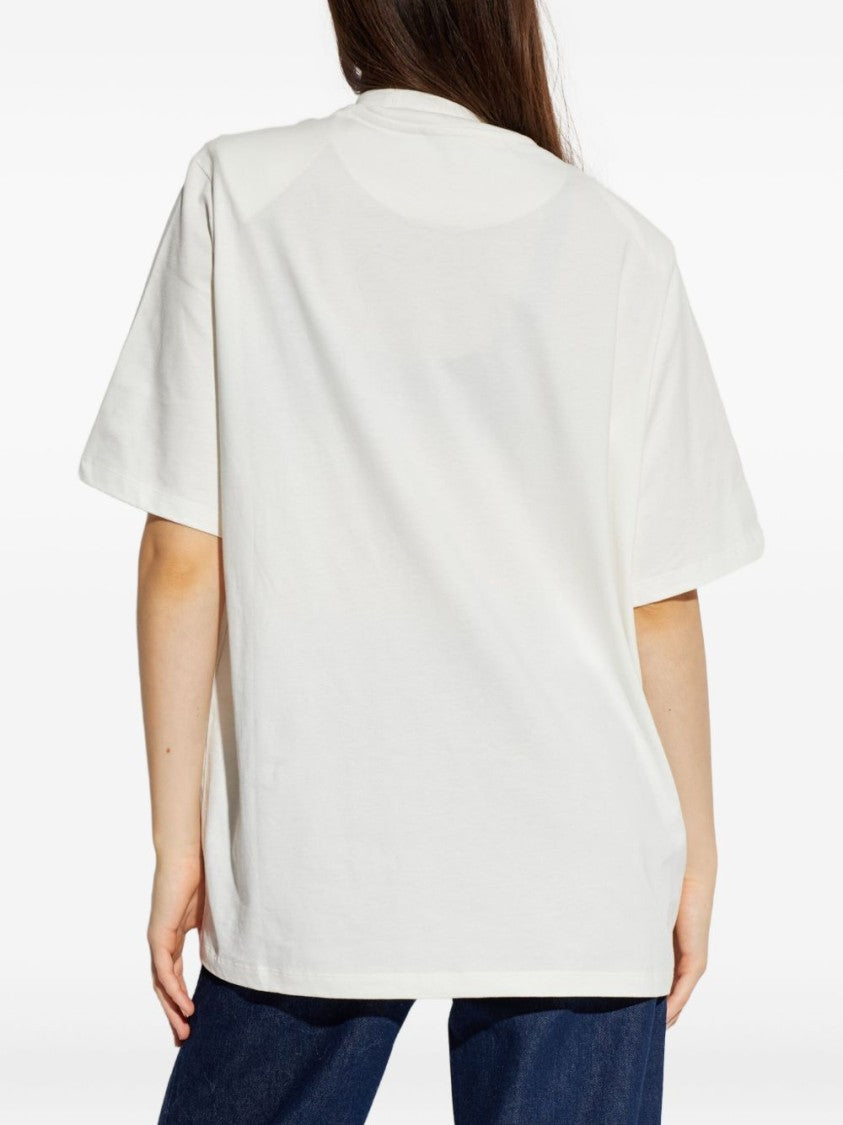 The Attico White T-Shirt With Subtle Embroidery