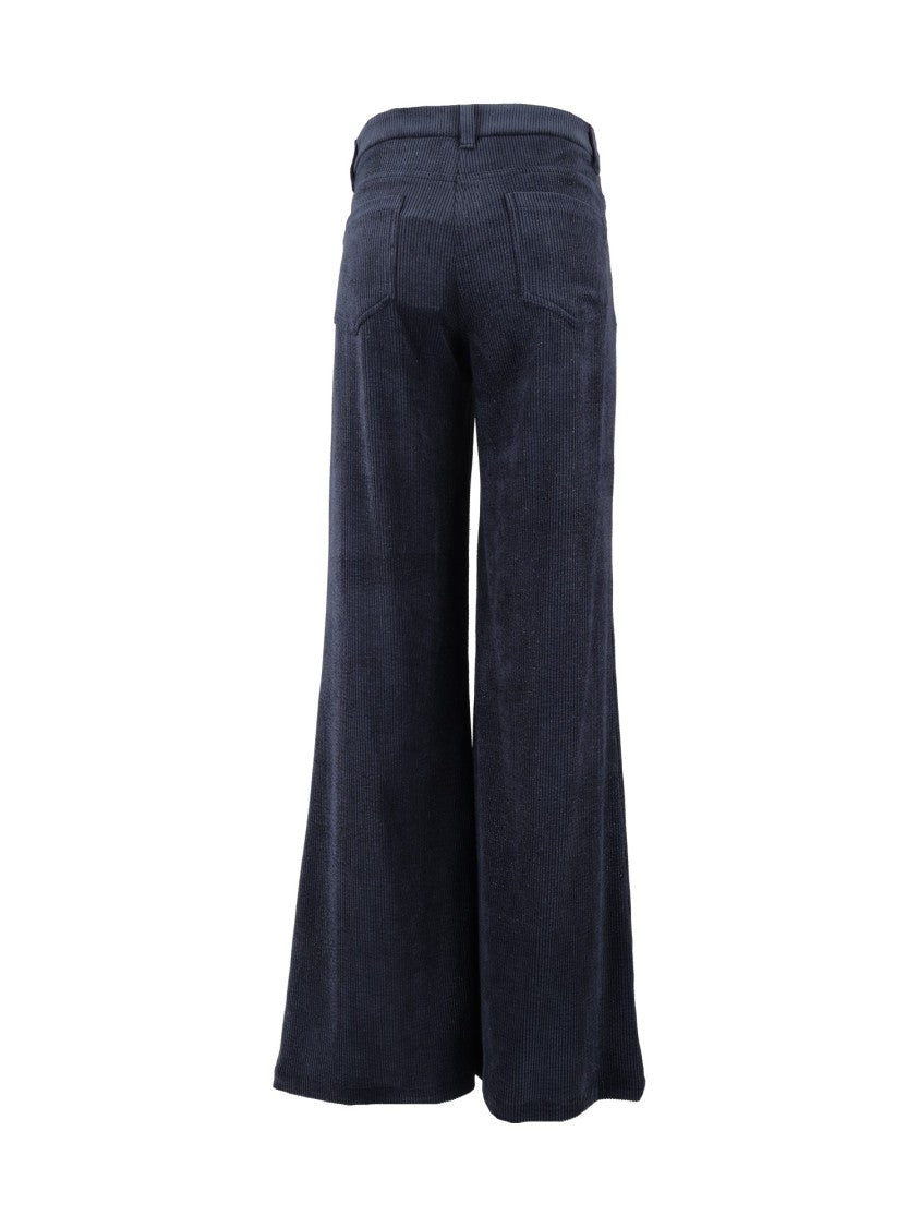 Ermanno Scervino High-Waisted Textured Corduroy Wide-Leg Pants