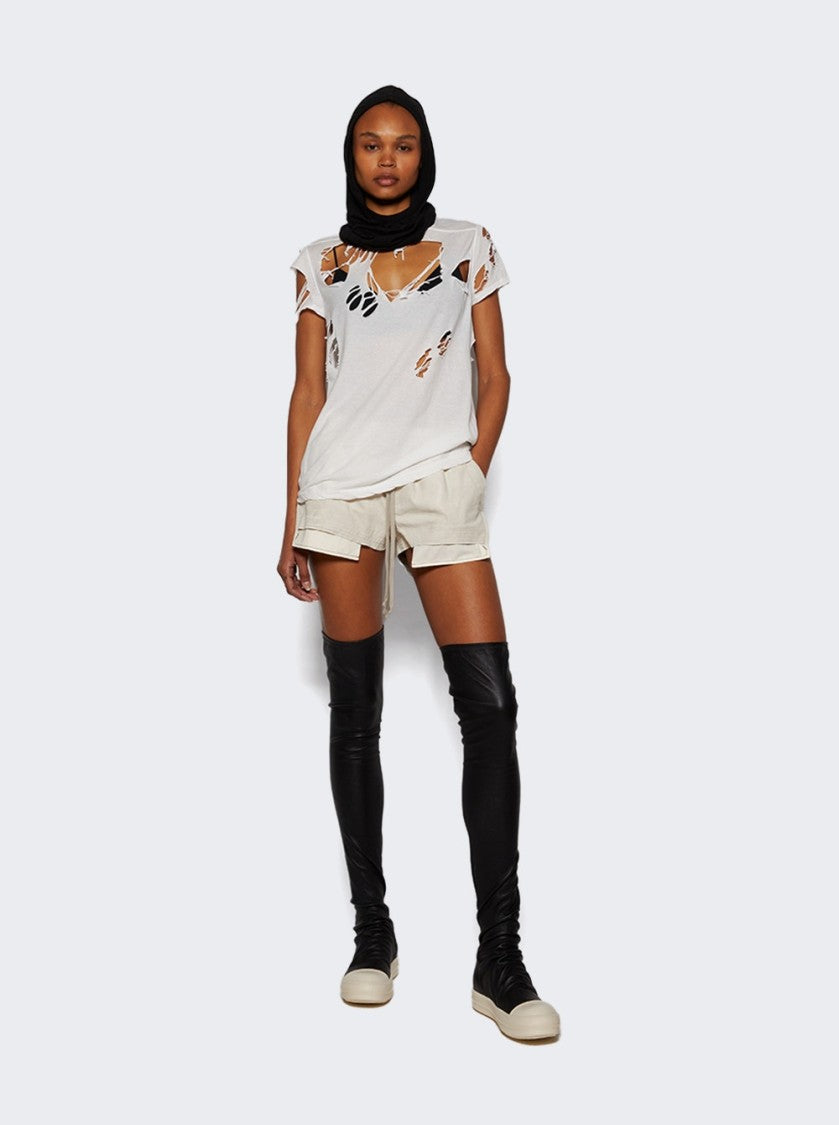 Rick Owens High Stocking Sneakers Black And Milk