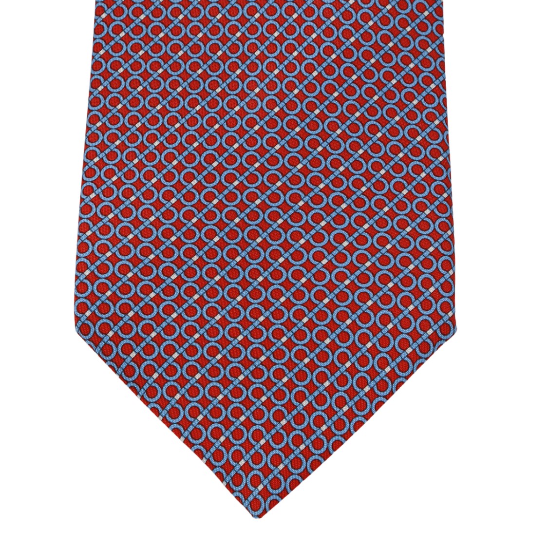 Ferragamo Geometric Pattern Necktie In Red