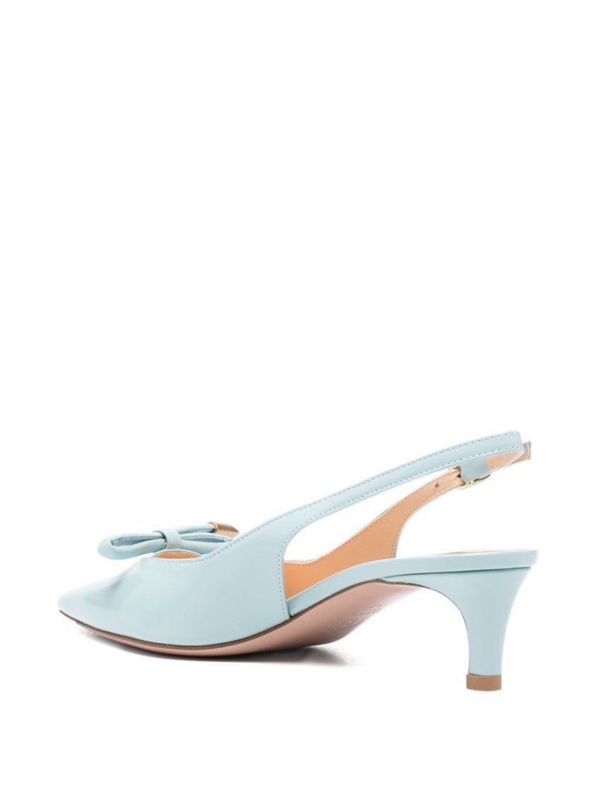 Roberto Festa Light Blue Bow Detail Slingback Heels