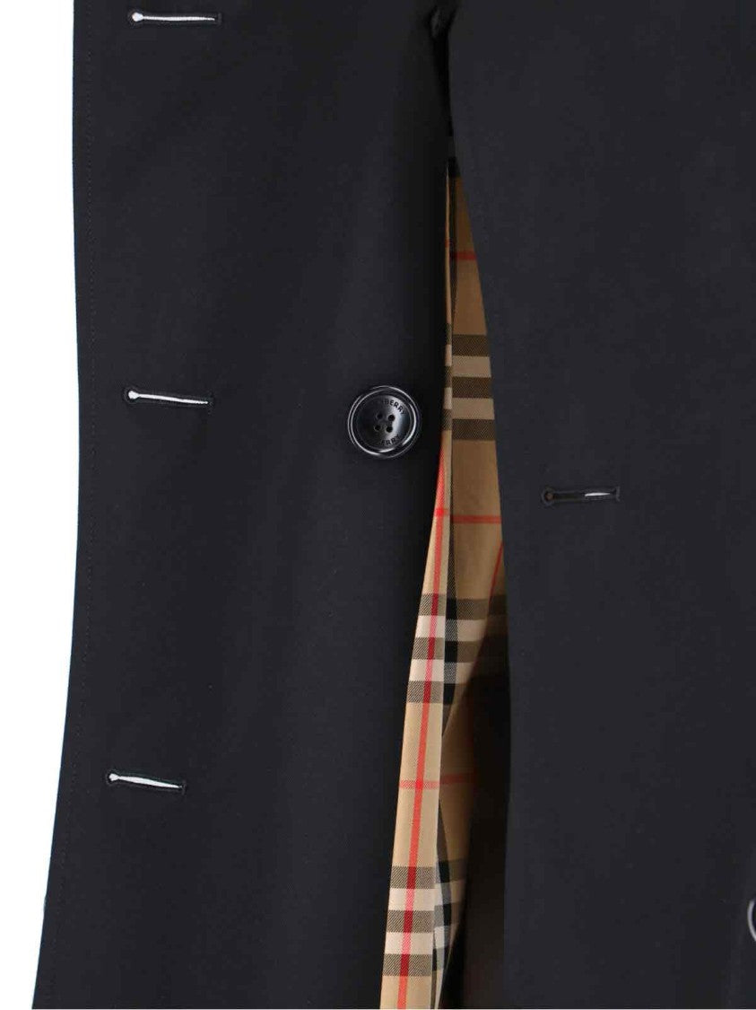 Burberry Double-Breasted "Kensington" Trench Coat – Black