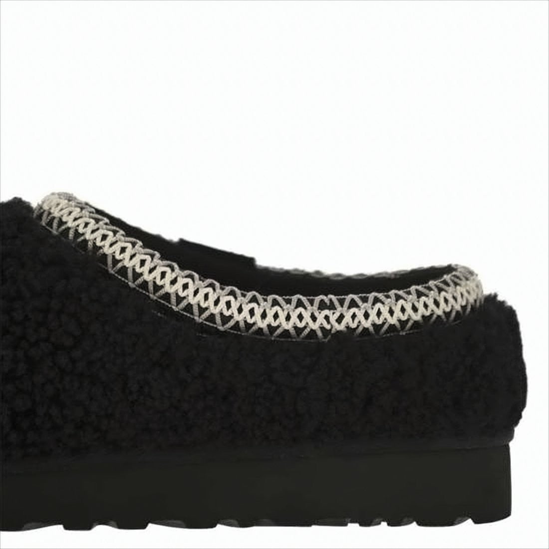 Ugg Plush Lambskin Mule Slippers With Contrasting Trim