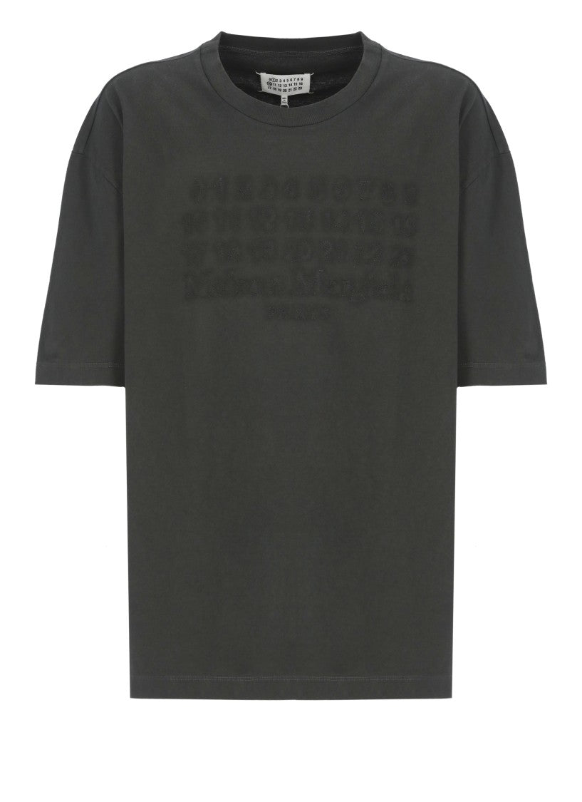 Maison Margiela Black Cotton Sweatshirt With Numeric Logo Detail