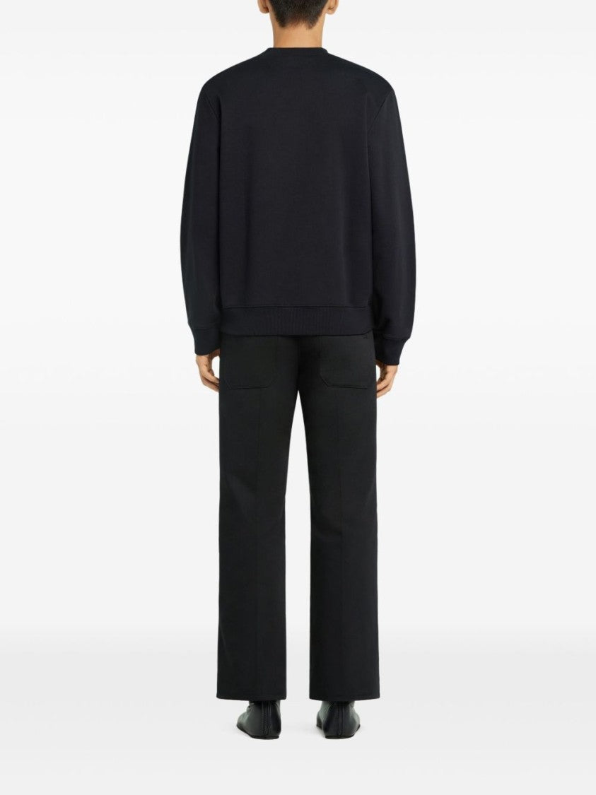 Courrèges Black Shoulder Button Ribbed Knit Sweater
