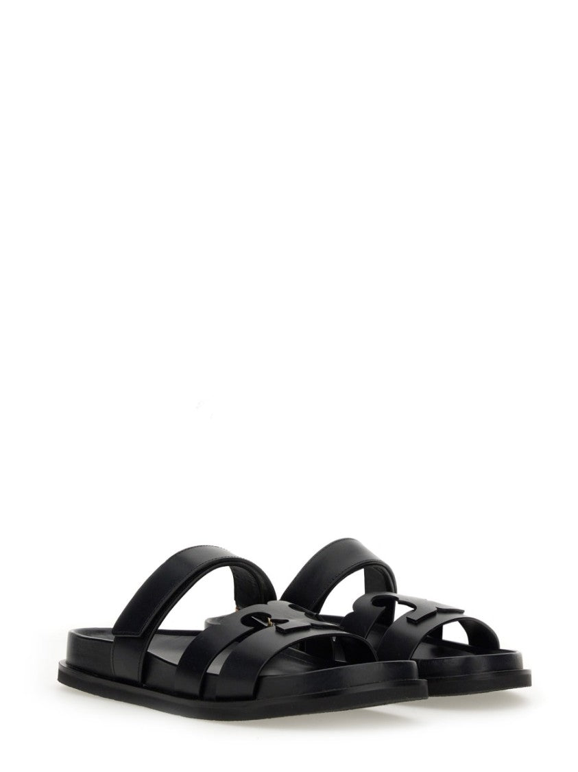 Tory Burch Cut-Out Design Bovine Leather Sandals