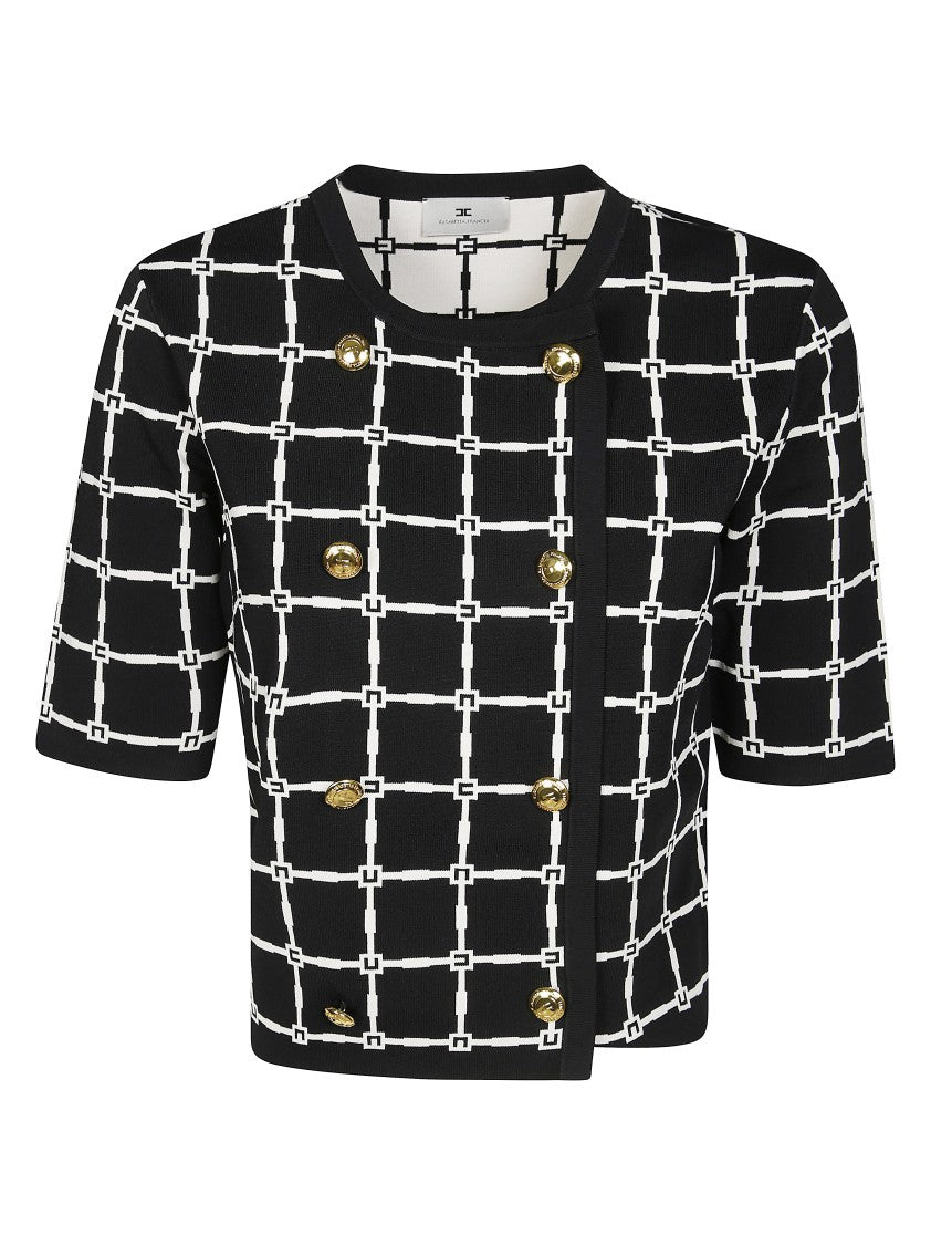Elisabetta Franchi Geometric Pattern Cropped Jacket