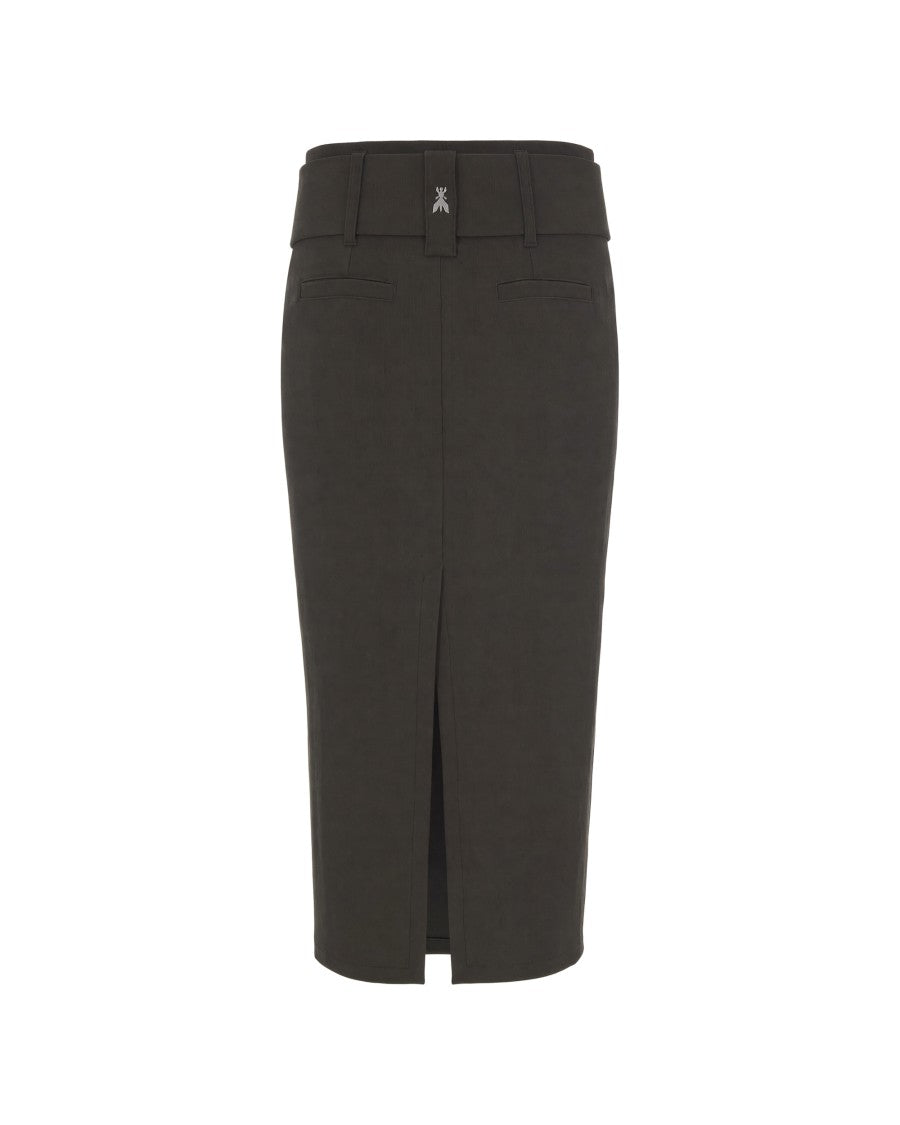 Patrizia Pepe Fitted Midi Pencil Skirt With High Waist And Front Slit