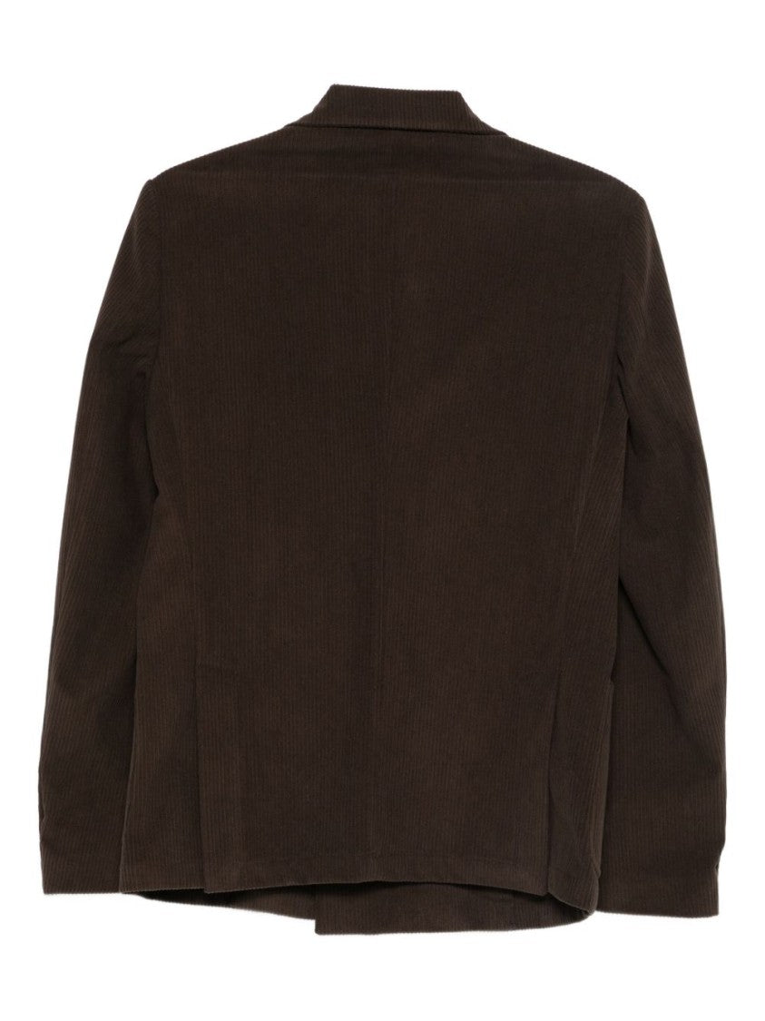 Daniele Alessandrini Structured Double-Breasted Brown Corduroy Jacket